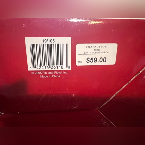 Fitz and Floyd Vintage With Original Tags Santa And Reindeer Music Decoration - Picture 5 of 5